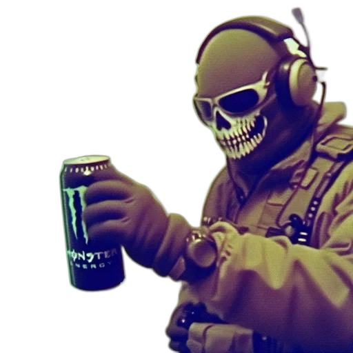 weapon, mask, creature, robot, concept art, vaporwave, cyberpunk, pixel art transparent PNG cut-out