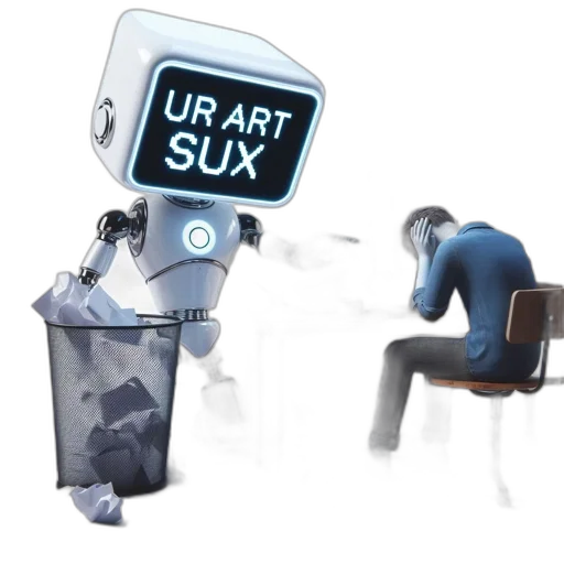 robot, furniture, staff, creature, concept art, photorealistic, 3d render, oil painting transparent PNG cut-out
