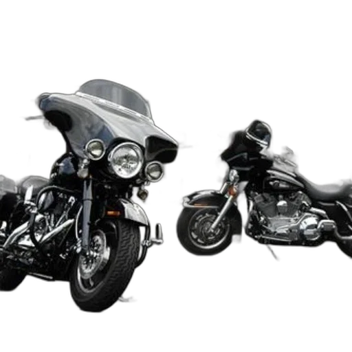 3d render, photorealistic, concept art, two, black, motorcycles, parked, front transparent PNG cut-out