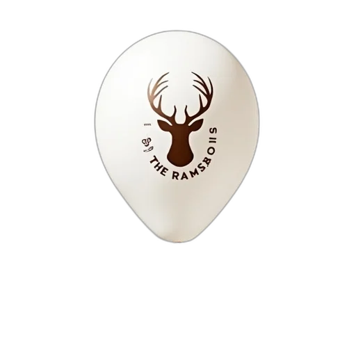 jewelry, mask, white, balloon, brown, deer, logo, text transparent PNG cut-out