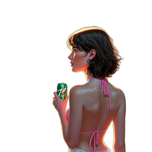 dress, bottle, jewelry, jacket, concept art, vaporwave, cyberpunk, photorealistic transparent PNG cut-out