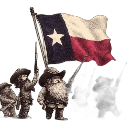 illustration, animated, western-style, miniature, figures, possibly, gnomes, wield transparent PNG cut-out