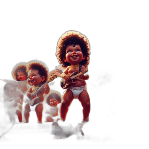 concept art, 3d render, photorealistic, fantasy art, group, animated, cherubs, depicted transparent PNG cut-out