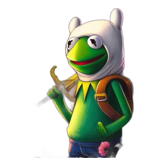 jacket, staff, animal, weapon, 3d render, concept art, pixel art, cartoon transparent PNG cut-out