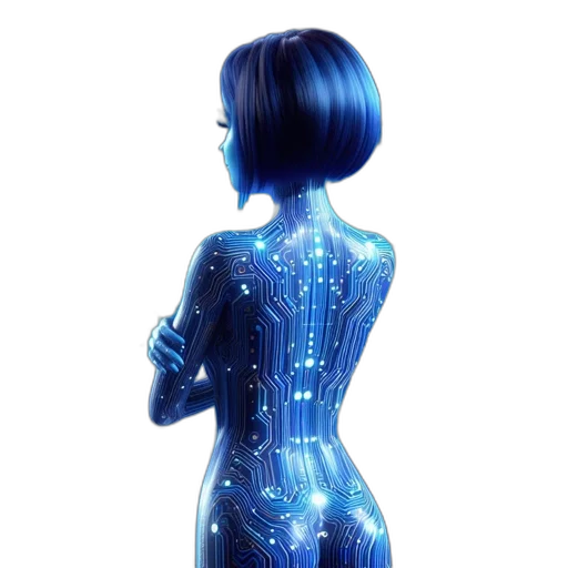 dress, robot, jacket, cyberpunk, concept art, 3d render, vaporwave, neon lights transparent PNG cut-out