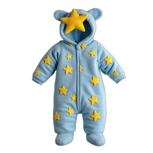 blue, yellow, star, footie, infant transparent PNG cut-out