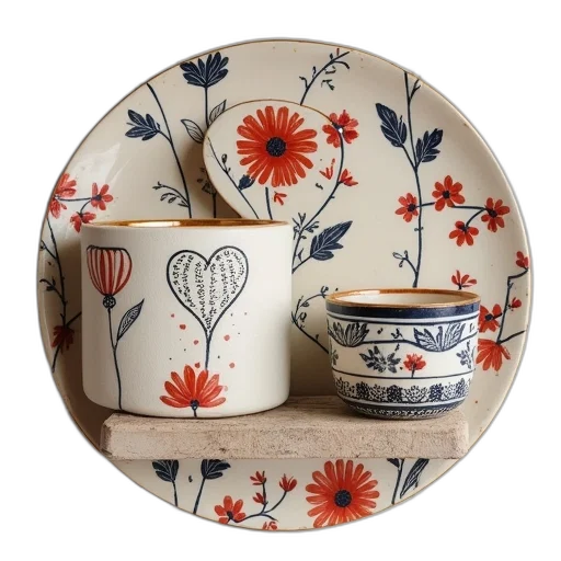 furniture, handprinted, ceramics, mother, heart, day, more transparent PNG cut-out