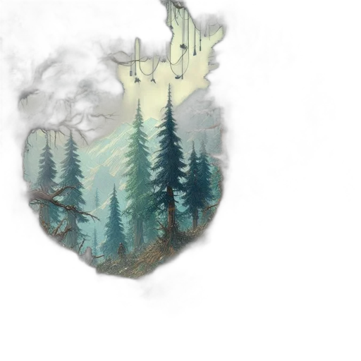 dragon, crown, tree, sword, fantasy art, concept art, watercolor, pixel art transparent PNG cut-out