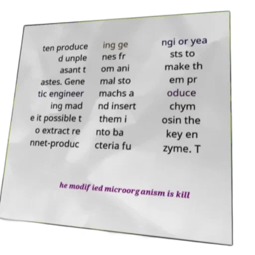 text-based, image, discussing, use, genetic, engineering, extract, rennet-producing transparent PNG cut-out