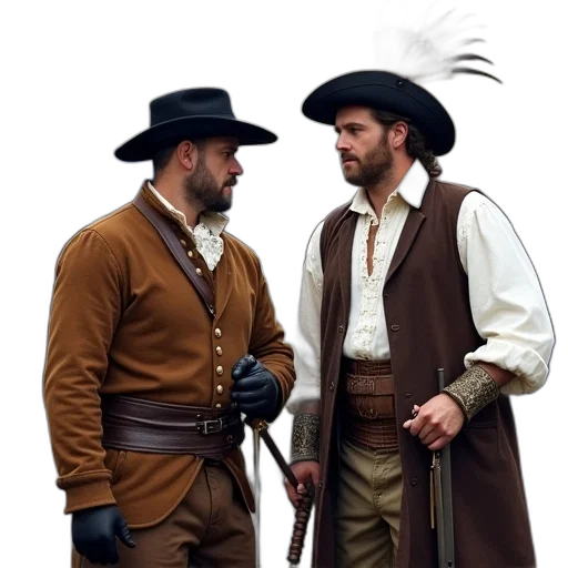 hat, jacket, staff, concept art, photorealistic, group, people, dressed transparent PNG cut-out