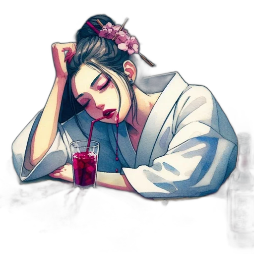 staff, concept art, pixel art, watercolor, vaporwave, red, animated, female transparent PNG cut-out