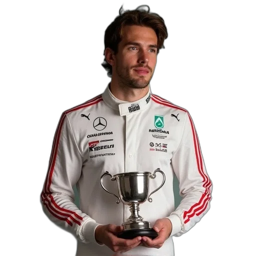 jacket, car, person, silver, trophy, won, season, national transparent PNG cut-out
