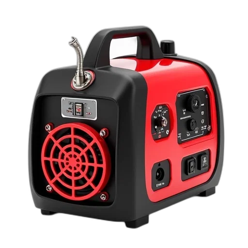 red, black, portable, electric, generator, handle, control, panel transparent PNG cut-out