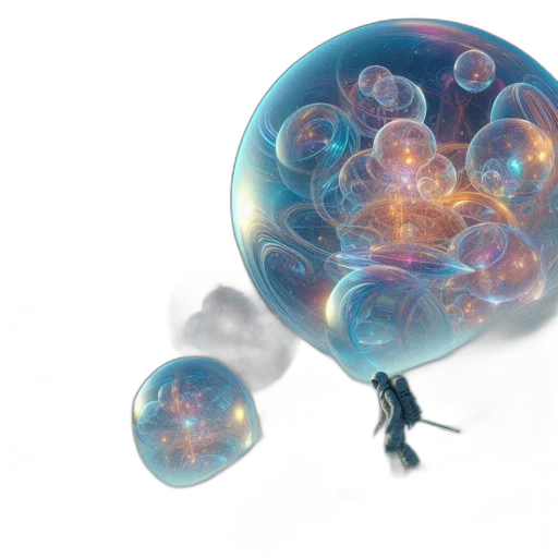 umbrella, concept art, 3d render, fantasy art, outer space, underwater, ethereal, scene transparent PNG cut-out