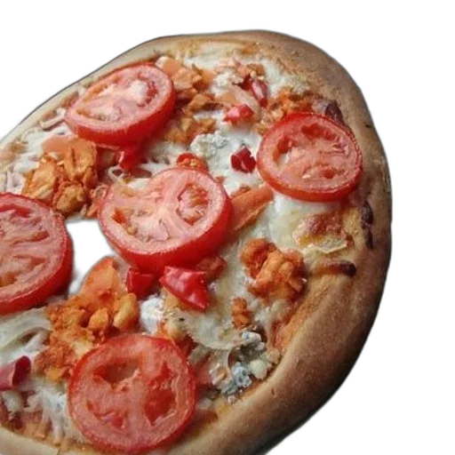 food, crown, weapon, face, 3d render, photorealistic, pizza, tomato transparent PNG cut-out