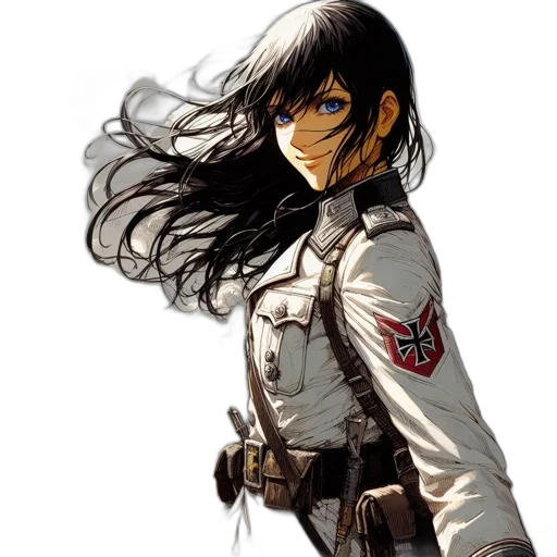 jacket, staff, weapon, face, comic book art, concept art, anime, fantasy art transparent PNG cut-out