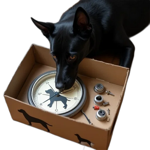 animal, food, creature, dragon, cardboard, box, black, dog transparent PNG cut-out