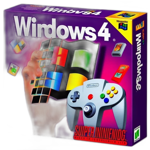 3d render, amusing, twist, parody, box, art, windows, featuring transparent PNG cut-out