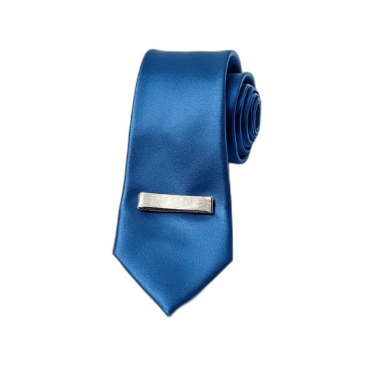 staff, jewelry, blue, silk, tie, silver, clip, displayed transparent PNG cut-out