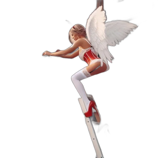staff, weapon, concept art, pixel art, fantasy art, 3d render, woman, wearing transparent PNG cut-out