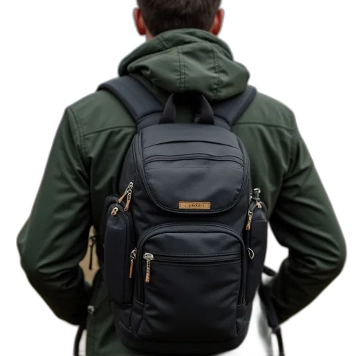 jacket, staff, 3d render, manfrok, camera, bag transparent PNG cut-out