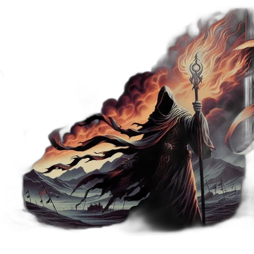 shoes, dragon, sword, fantasy art, concept art, photorealistic, comic book art, fire transparent PNG cut-out