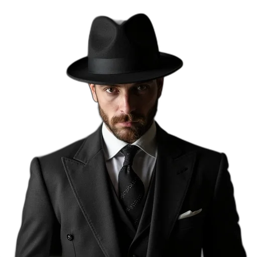 hat, jacket, staff, photorealistic, man, wearing, gentleman, suit transparent PNG cut-out