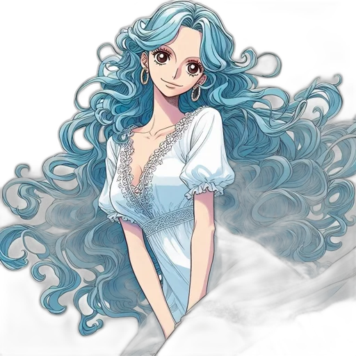 dress, hair, anime, fantasy art, watercolor, cartoon, blue, pastel transparent PNG cut-out