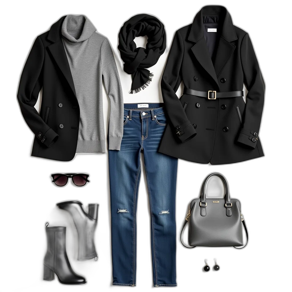 jacket, 3d render, photorealistic, monochrome, dark, earth tones, colorful, fashion transparent PNG cut-out
