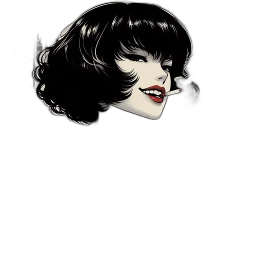face, hair, mask, comic book art, cartoon, photorealistic, fantasy art, dark transparent PNG cut-out