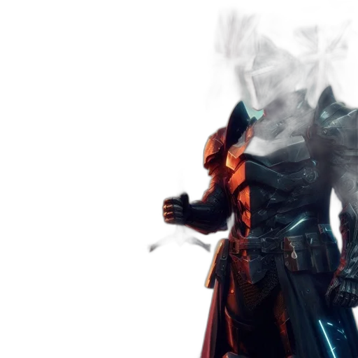 dragon, sword, weapon, mask, concept art, fantasy art, 3d render, cyberpunk transparent PNG cut-out