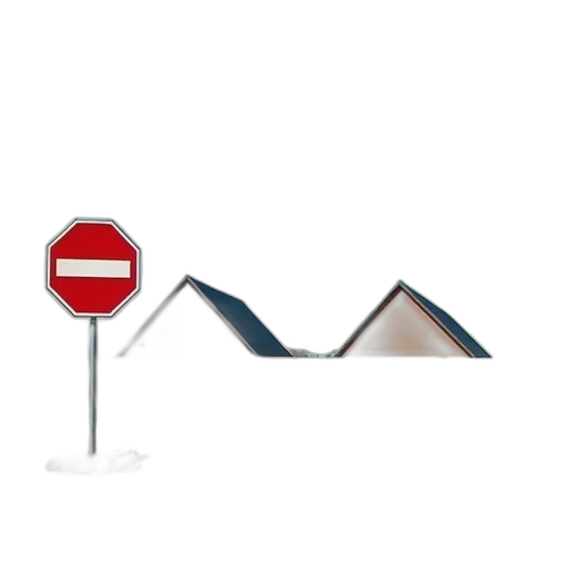 umbrella, 3d render, snow, parking, lot, stop, sign, left transparent PNG cut-out