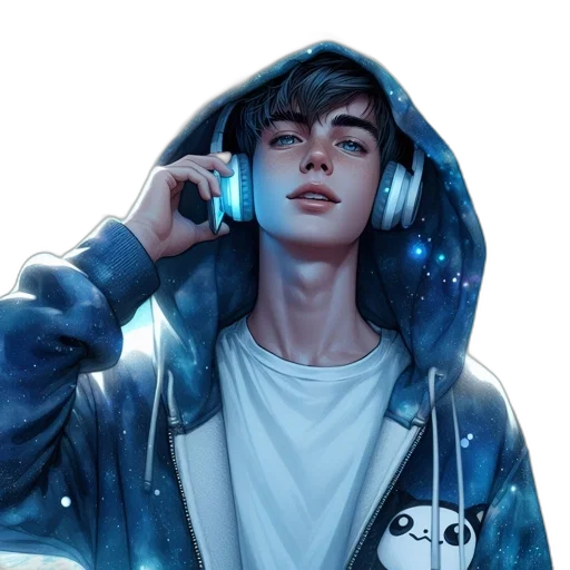 jacket, face, robot, creature, cyberpunk, concept art, photorealistic, anime transparent PNG cut-out