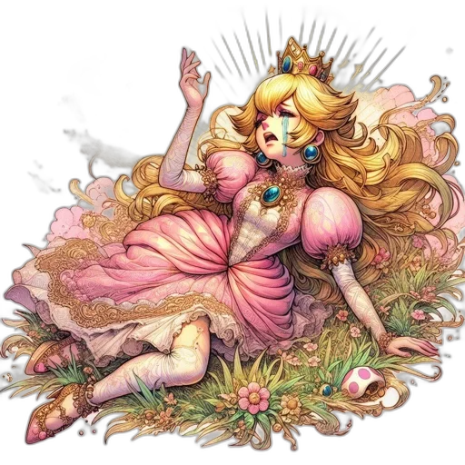 dress, crown, fantasy art, concept art, pixel art, watercolor, golden, princess transparent PNG cut-out