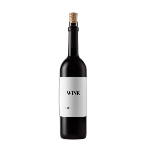 bottle, wine, white, label, cork, stopper, standing, upright transparent PNG cut-out