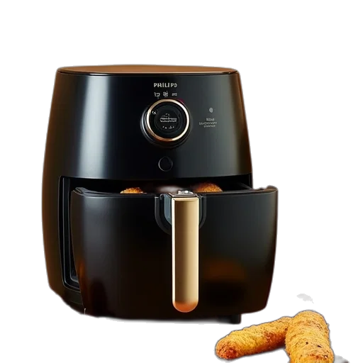 food, robot, 3d render, photorealistic, philips, air, fryer transparent PNG cut-out