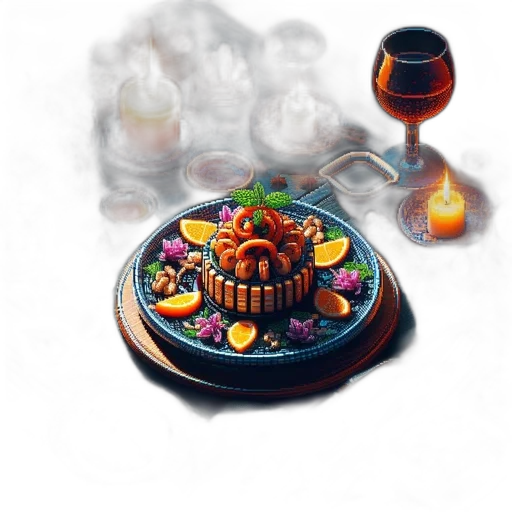 food, crown, staff, jewelry, concept art, 3d render, fantasy art, photorealistic transparent PNG cut-out