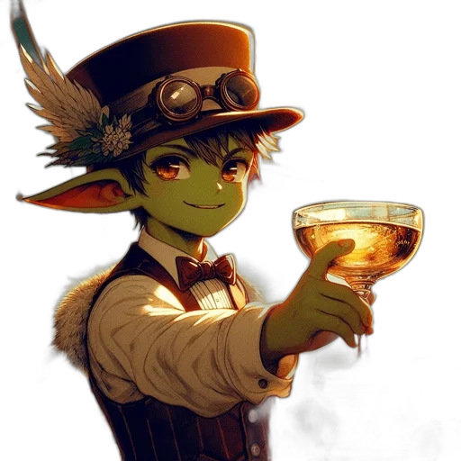 staff, hat, fantasy art, concept art, watercolor, pixel art, green, anthropomorphic transparent PNG cut-out