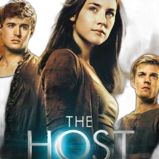 host, movie, poster, featuring, three, characters, desert-like, setting transparent PNG cut-out