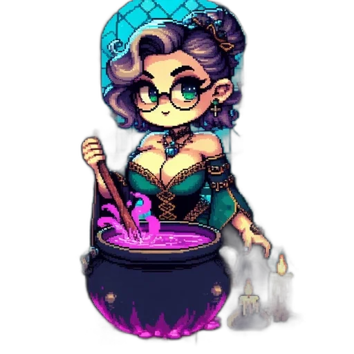 pixel art, fantasy art, concept art, cyberpunk, neon, colorful, pastel, dark transparent PNG cut-out