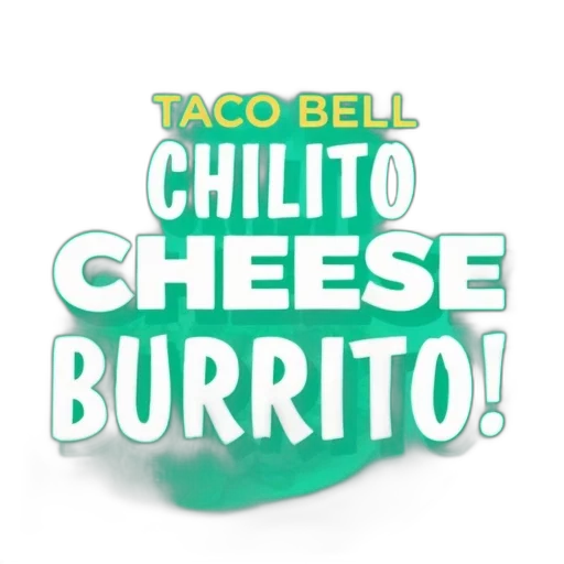 food, stylized, image, teal, background, featuring, text, taco transparent PNG cut-out