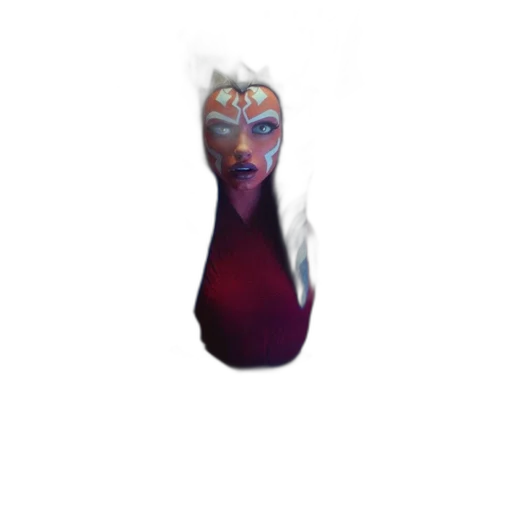 mask, face, creature, hair, concept art, pixel art, 3d render, fantasy art transparent PNG cut-out