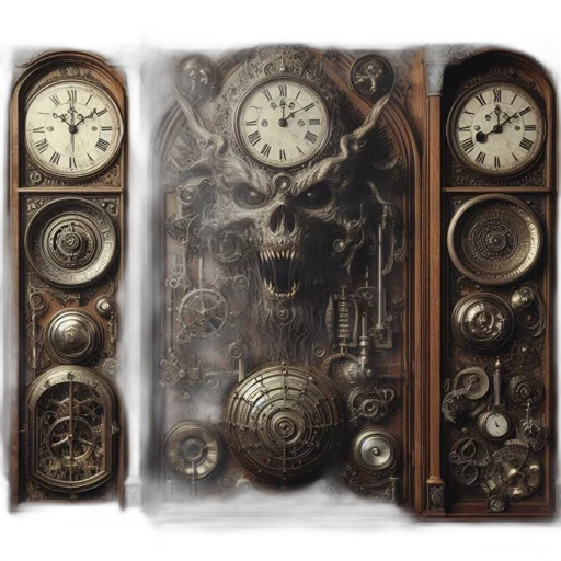 mask, jewelry, concept art, fantasy art, photorealistic, 3d render, intricate, clockwork transparent PNG cut-out