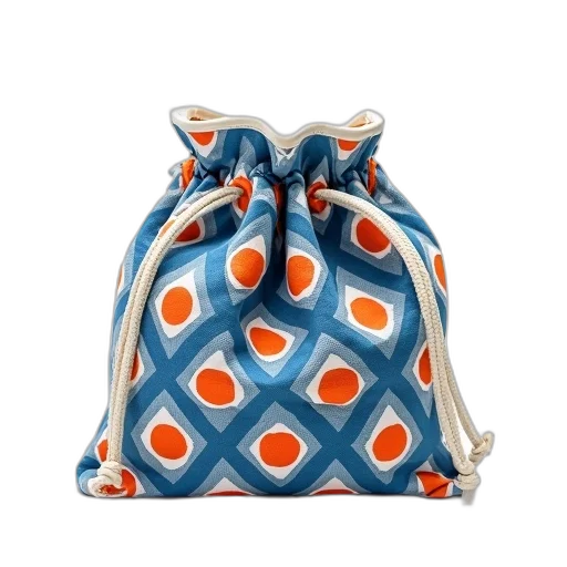 dress, jacket, 3d render, blue, orange, patterned, fabric, handbag transparent PNG cut-out