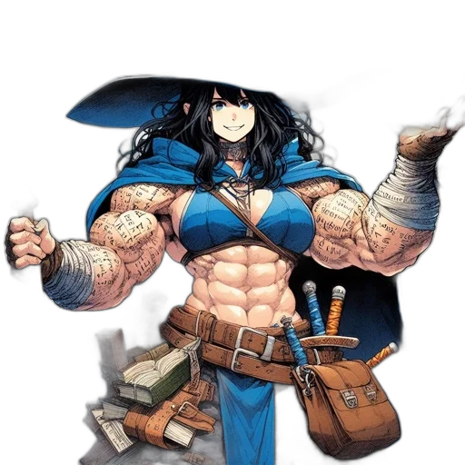 weapon, comic book art, concept art, fantasy art, anime, blue, ethereal, witch transparent PNG cut-out