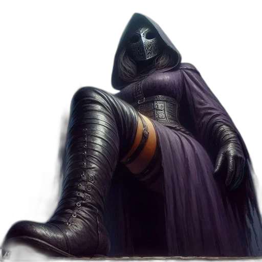 shoes, staff, mask, sword, concept art, fantasy art, 3d render, photorealistic transparent PNG cut-out