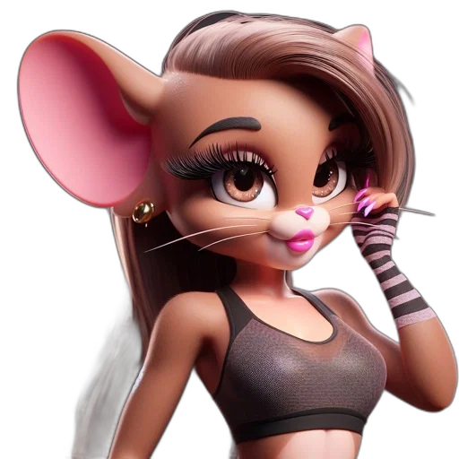 animal, cartoon, 3d render, concept art, photorealistic, anthropomorphic, rodent, likely transparent PNG cut-out