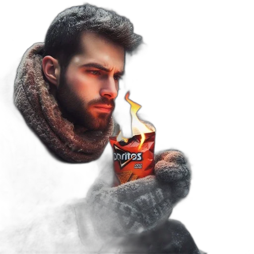 jacket, face, bottle, dragon, photorealistic, concept art, cyberpunk, fantasy art transparent PNG cut-out