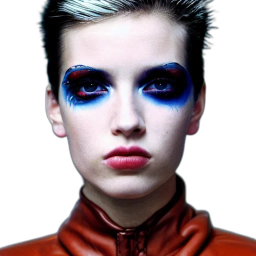 face, jacket, hair, robot transparent PNG cut-out