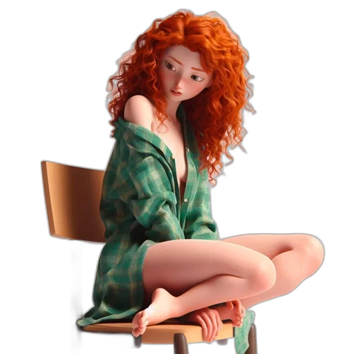dress, furniture, hair, jewelry, concept art, 3d render, cartoon, photorealistic transparent PNG cut-out